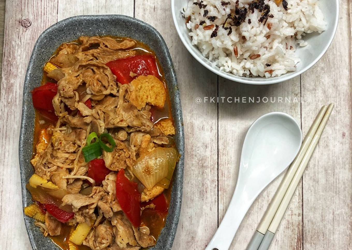 Daging cah Tauco pedas (la dou ban jiang)