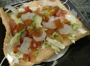 Una foto de Botana chicharrón preparado con cueritos🐽