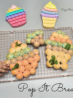 Foto resep Pop It Bread aka Colored Bubble Bread