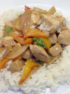 A picture of Chicken with Peppers and Rice.