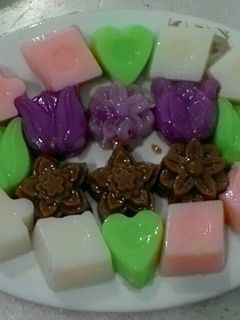 Hình của món Thạch dừa ngũ sắc.