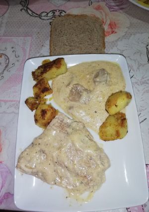 Une photo de Escalope avec la crème fraîche