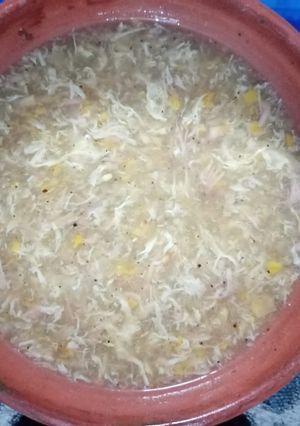 A picture of Chicken corn soup.