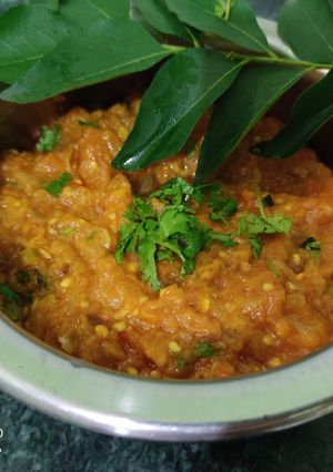 A picture of Baigan ka bharta.