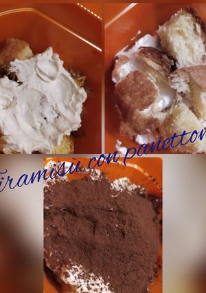 A picture of Tiramisù with Panettone.