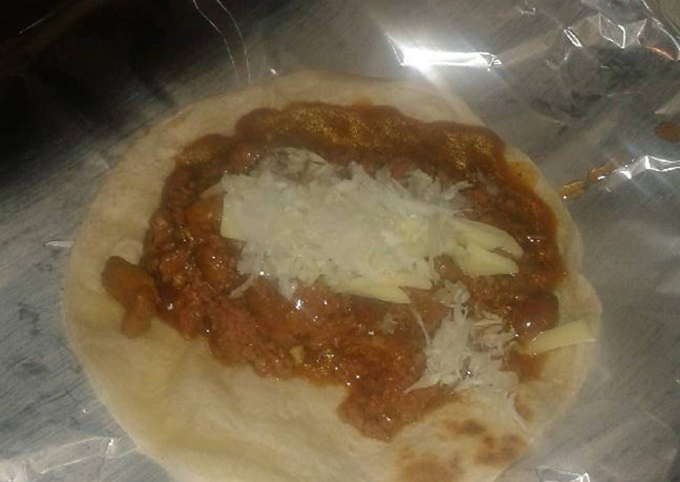 Tacos de carne molida con chile