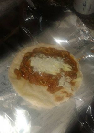 Una foto de Tacos de carne molida con chile