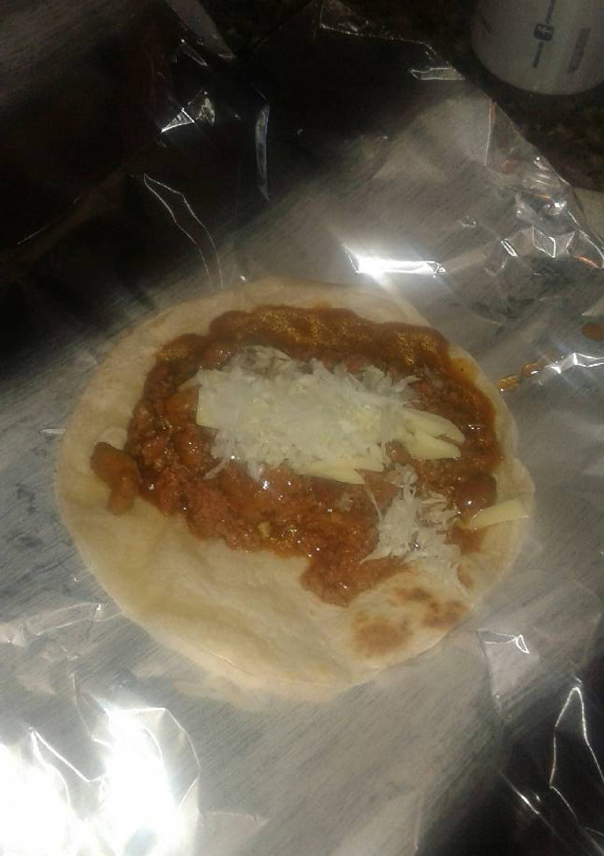Una foto de Tacos de carne molida con chile