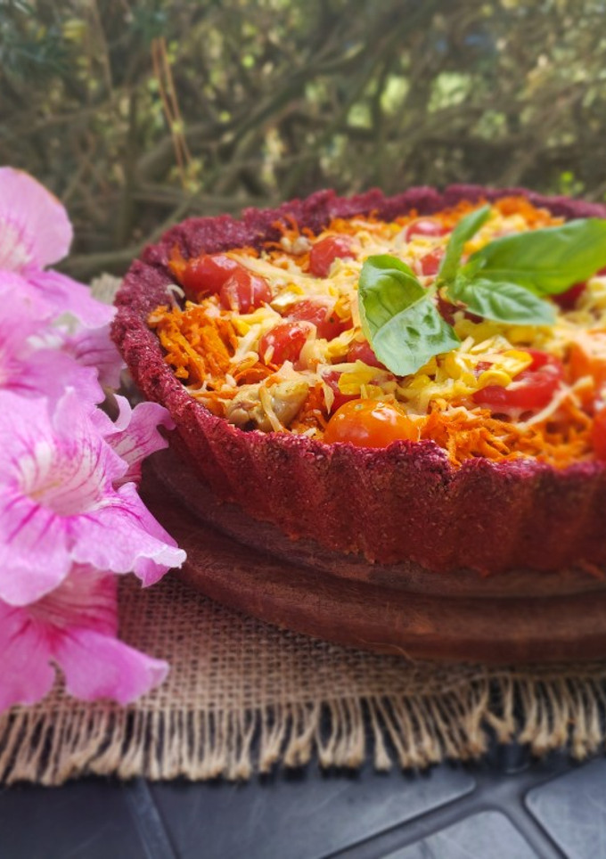 Una foto de Tarta base integral- remolacha👩‍🍳