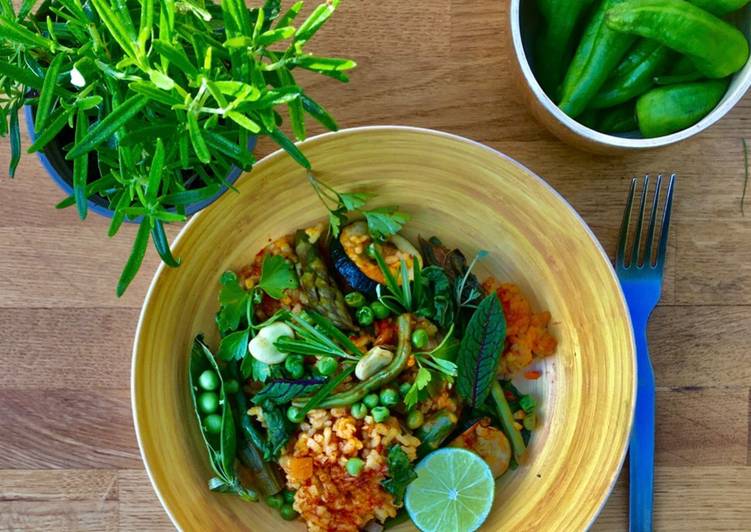 Green Vegetable Paella π±πΏ Green Vegetable Paella π±πΏ