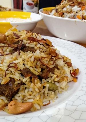 A picture of Beef biriyani.