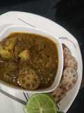 Spinach lotus root sabzi