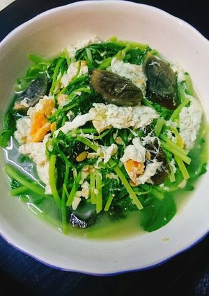 Foto resep Bayam Masak Telur Hitam Putih