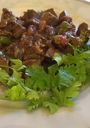 صورة لوصفة كبدة غنم بطريقتي👩🏻‍🍳🌷