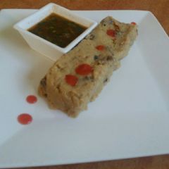 A picture of Mashed plantain with beef.