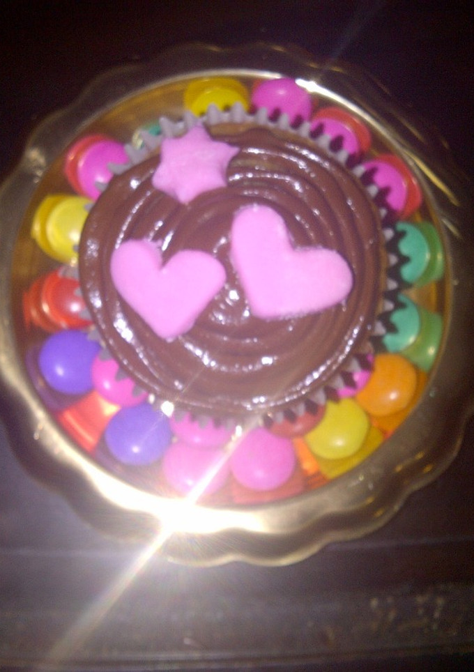 Una foto de Cup cake de chocolate y fantasia
