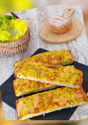 Une photo de Frittata de courgettes /jambon