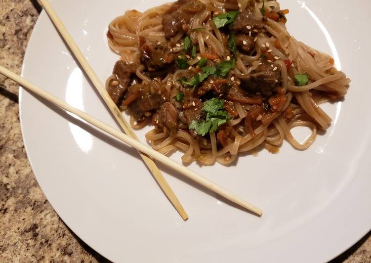 Steps to Make Quick Steak Lo mein