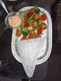 Lacha Dar potatoes and filled chicken pokora