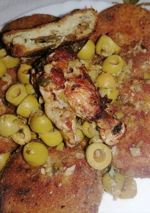 صورة لوصفة عجيجات البطاطا المحشية مع صوص الزيتون🇩🇿