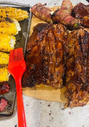 Una foto de Costillas con BBQ