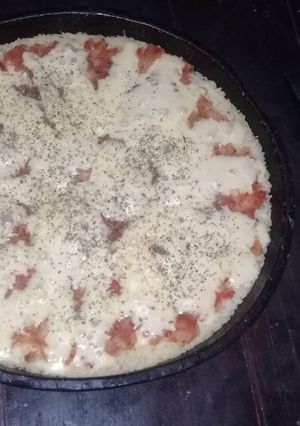 Una foto de 🍕Pizza de arroz🍕