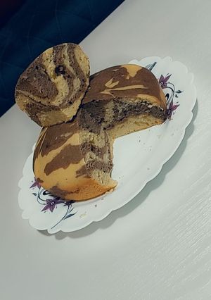 عکسی از دستور کیک دو رنگ