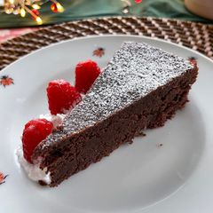 A picture of Torta Caprese (chocolate and almond GF cake).
