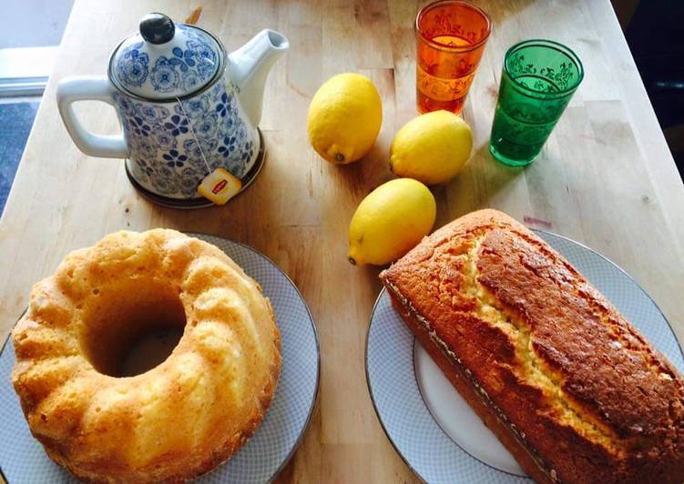 Bolo de limão e chá preto