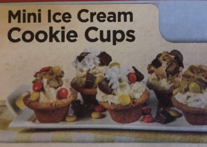 Mini ice cream cookies cups recipe main photo