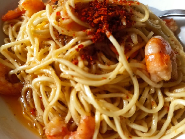 Resep Mie udang agli olio yang Enak Banget
