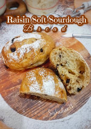 Foto resep Raisin Soft Sourdough Bread / Roti Sourdough Kismis