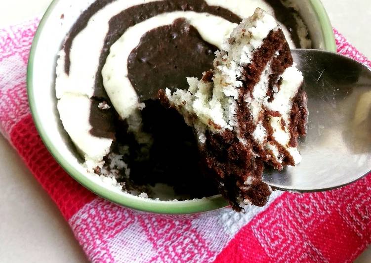 Easiest Way to Make Homemade Zebra Cake Mug Cake #mugcakeweek