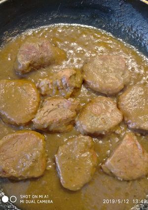 Una foto de Solomillo en salsa de manzana