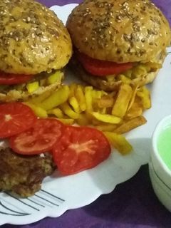 عکسی از دستور نان همبرگر