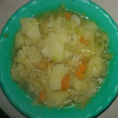 A picture of Stewed cabbage and potatoes.