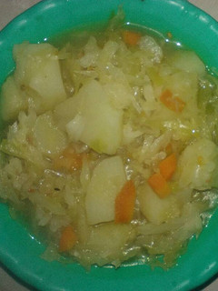 A picture of Stewed cabbage and potatoes.