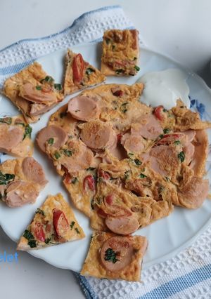 Foto resep Omelet Sosis Telur Bebek