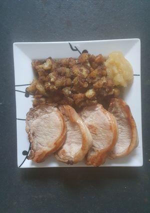 A picture of Sage and Onion Potatoes Pork Chops.