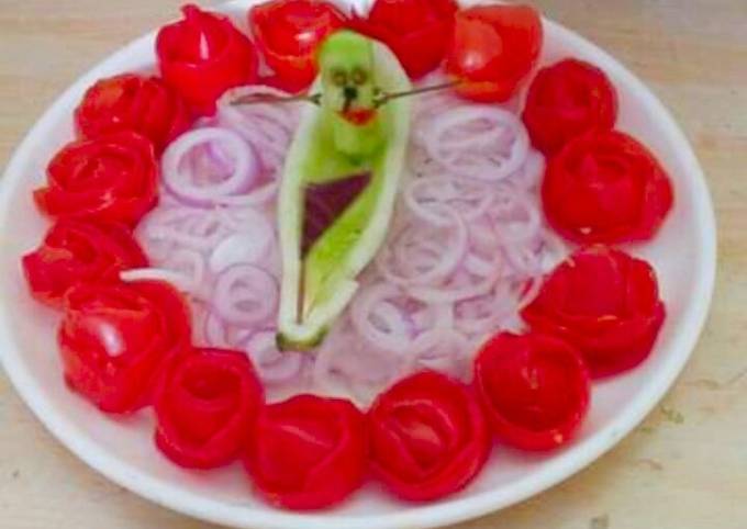 Cucumber and Tomato Flowers Salad