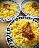 Lumache con pesto rojo de piñones y anacardos