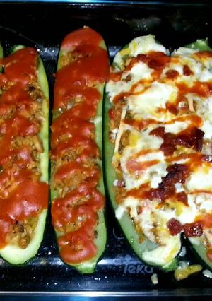 Una foto de Calabacínes rellenos de soja