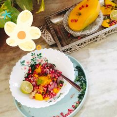 Mango Chatpata Salad (Masala Bundi with Mango salad) 🥗 A picture of Mango Chatpata Salad (Masala Bundi with Mango salad) 🥗.