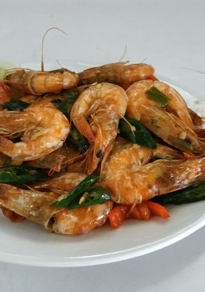 Foto resep Udang tumis lombok ijo