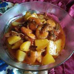 Asam manis kentang udang bumbu sarden রেসিপির প্রধান ছবি