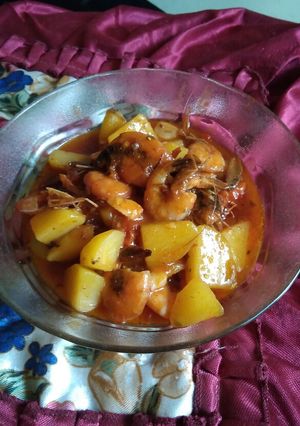Foto resep Asam manis kentang udang bumbu sarden