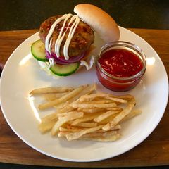 A picture of Burger and Fries.