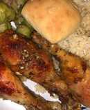 Pernas de frango assadas