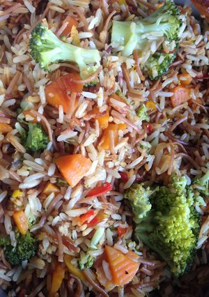 A picture of Rice with Vegetables.
