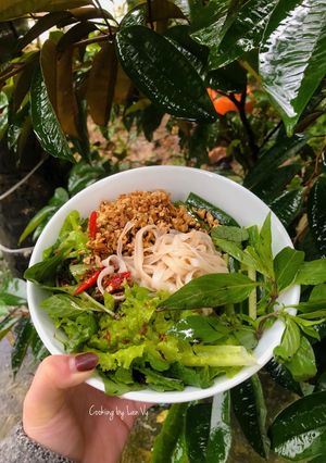 Hình của món Phở trộn chay.